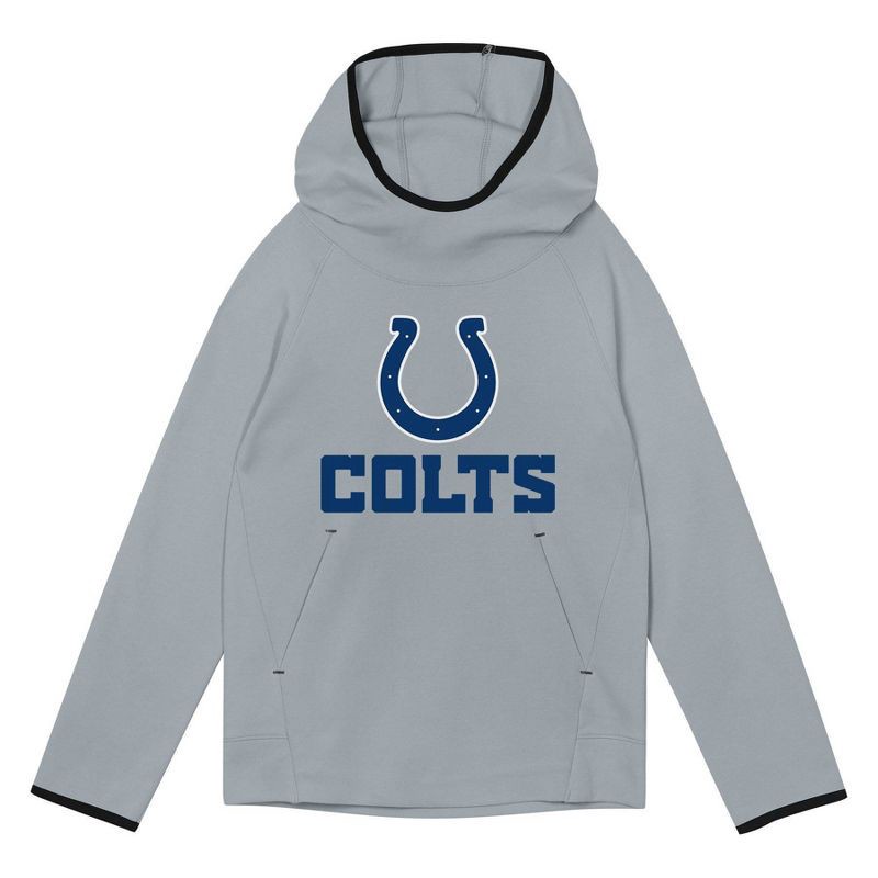 slide 3 of 3, NFL Indianapolis Colts Boys' Gray Performance Hooded Sweatshirt - L, 1 ct