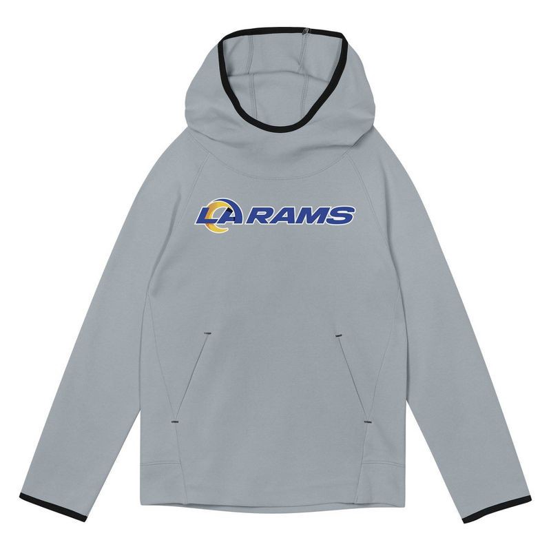 slide 3 of 3, NFL Los Angeles Rams Boys' Gray Performance Hooded Sweatshirt - XL, 1 ct