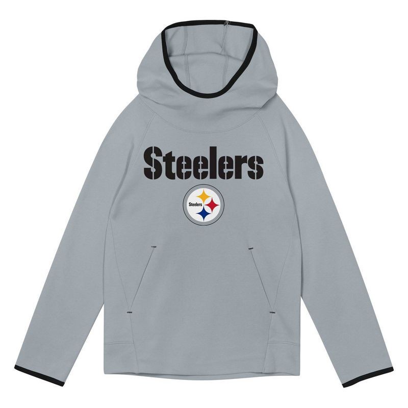 slide 2 of 3, NFL Pittsburgh Steelers Boys' Gray Performance Hooded Sweatshirt - M, 1 ct