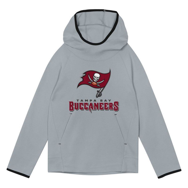 slide 2 of 3, NFL Tampa Bay Buccaneers Boys' Gray Performance Hooded Sweatshirt - XS, 1 ct