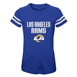 NFL Los Angeles Rams Girls' Stripe Sleeve Fashion T-Shirt - XL