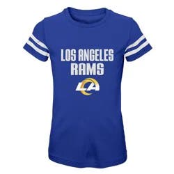 NFL Los Angeles Rams Girls' Stripe Sleeve Fashion T-Shirt - XL