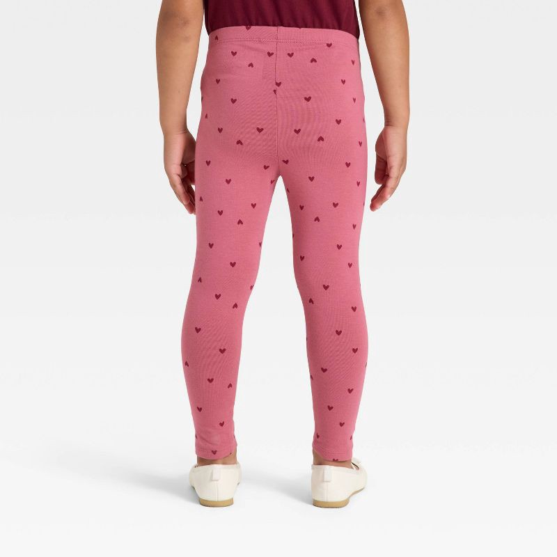 slide 3 of 3, Toddler Girls' Hearts Printed Leggings - Cat & Jack™ Rose Pink 18M, 1 ct