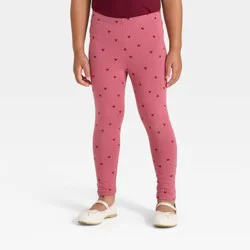 Toddler Girls' Hearts Printed Leggings - Cat & Jack™ Rose Pink 3T