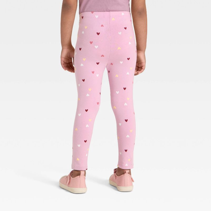 slide 2 of 3, Toddler Girls' Heart Printed Leggings - Cat & Jack™ Light Pink 12M, 1 ct