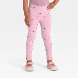 Toddler Girls' Heart Printed Leggings - Cat & Jack™ Light Pink 4T