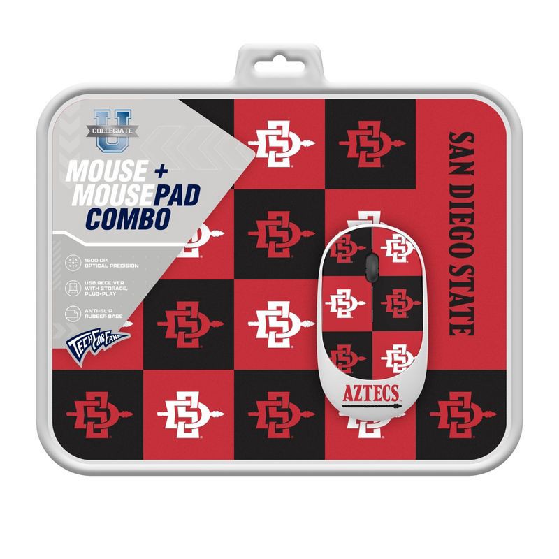 slide 2 of 3, NCAA San Diego State Aztecs Mouse and Mousepad Set, 1 ct