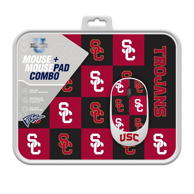 slide 2 of 3, NCAA USC Trojans Mouse and Mousepad Set, 1 ct