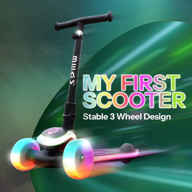 slide 6 of 12, Melo Beam 3 Wheel Kick Scooter with Light Up Wheels - Black, 1 ct