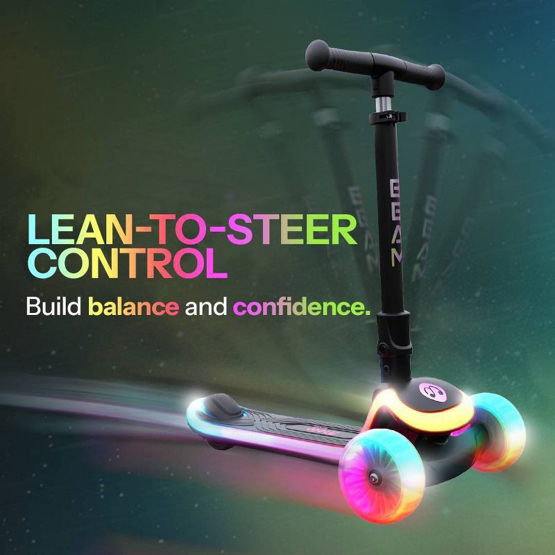 slide 7 of 12, Melo Beam 3 Wheel Kick Scooter with Light Up Wheels - Black, 1 ct