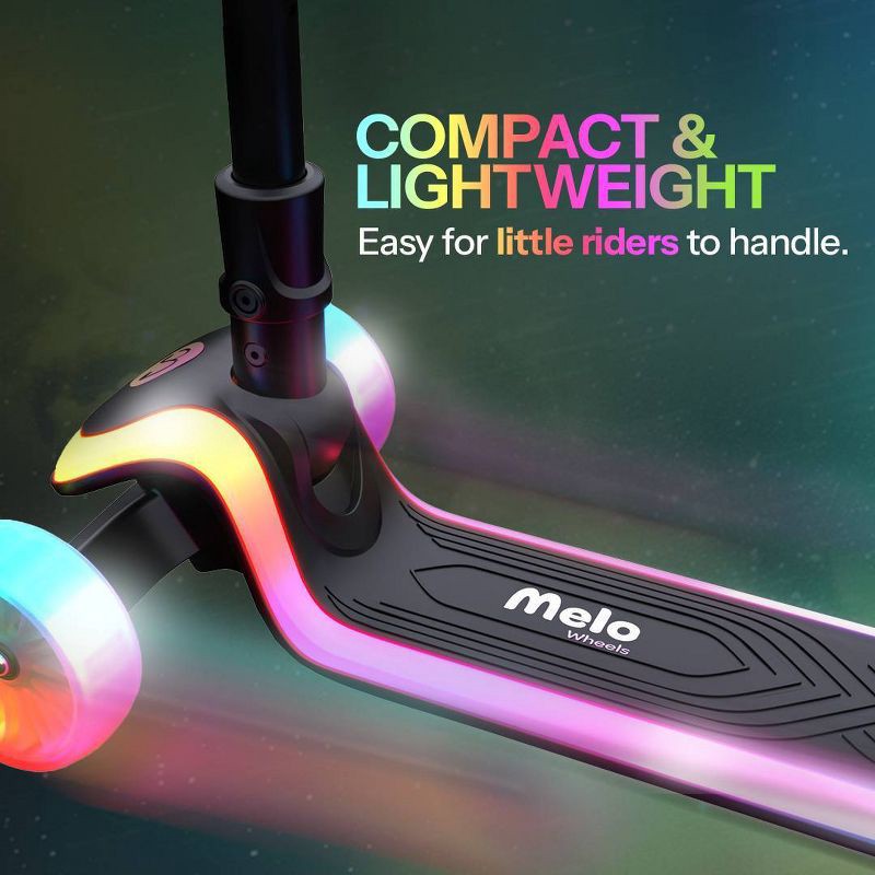 slide 8 of 12, Melo Beam 3 Wheel Kick Scooter with Light Up Wheels - Black, 1 ct