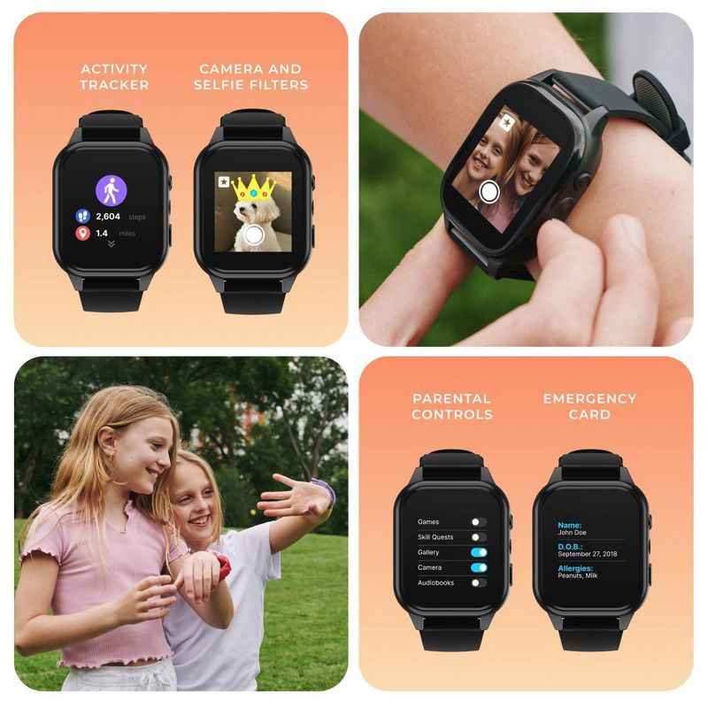 slide 12 of 29, PlayZoom Kids' Smart Watch and Bluetooth Headphone Bundle Gift Set - Black/Blue, 1 ct