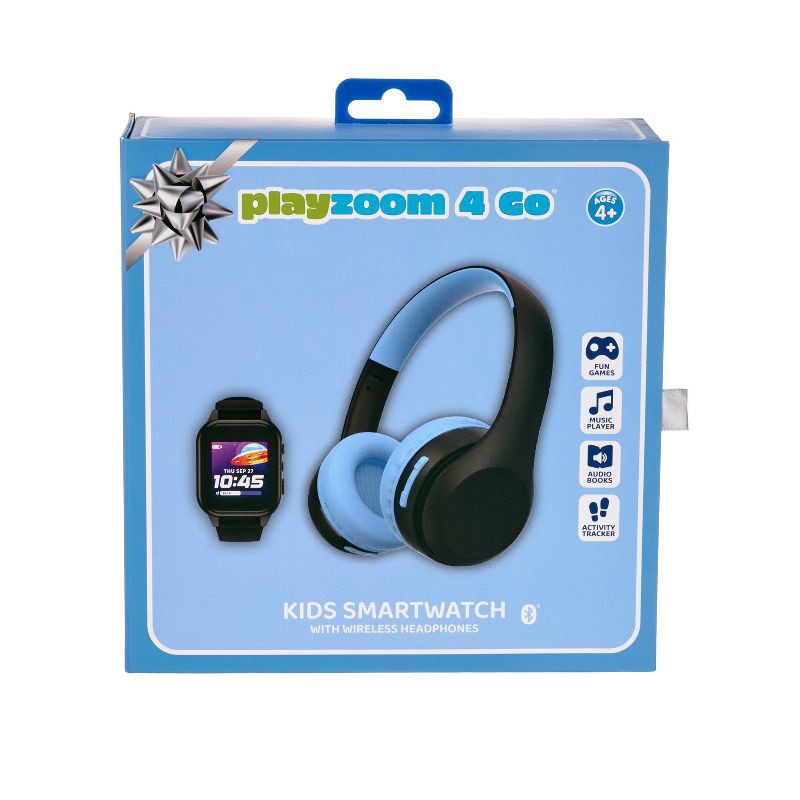 slide 29 of 29, PlayZoom Kids' Smart Watch and Bluetooth Headphone Bundle Gift Set - Black/Blue, 1 ct