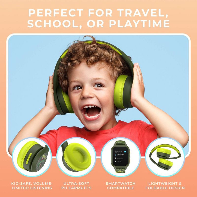 slide 10 of 25, PlayZoom Kids' Smart Watch and Bluetooth Headphone Bundle Gift Set - Dinosaur, 1 ct