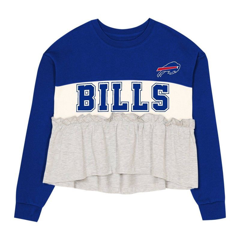 slide 2 of 3, NFL Buffalo Bills Girls' Crew Neck Fleece Sweatshirt - XL, 1 ct