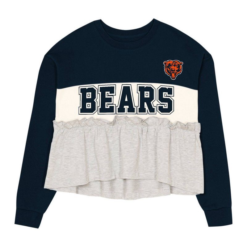slide 2 of 3, NFL Chicago Bears Girls' Crew Neck Fleece Sweatshirt - XS, 1 ct