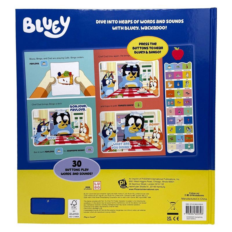 slide 4 of 6, Bluey Wackadoo! Words and Sounds - 30 Button Sound Book (Hardcover), 1 ct