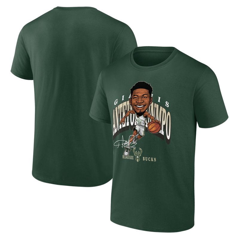 slide 3 of 3, NBA Milwaukee Bucks Men's Giannis Antetokounmpo Caricature T-Shirt - M, 1 ct