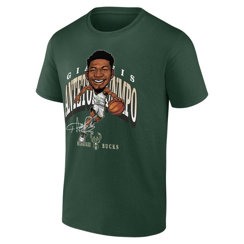 slide 1 of 3, NBA Milwaukee Bucks Men's Giannis Antetokounmpo Caricature T-Shirt - M, 1 ct
