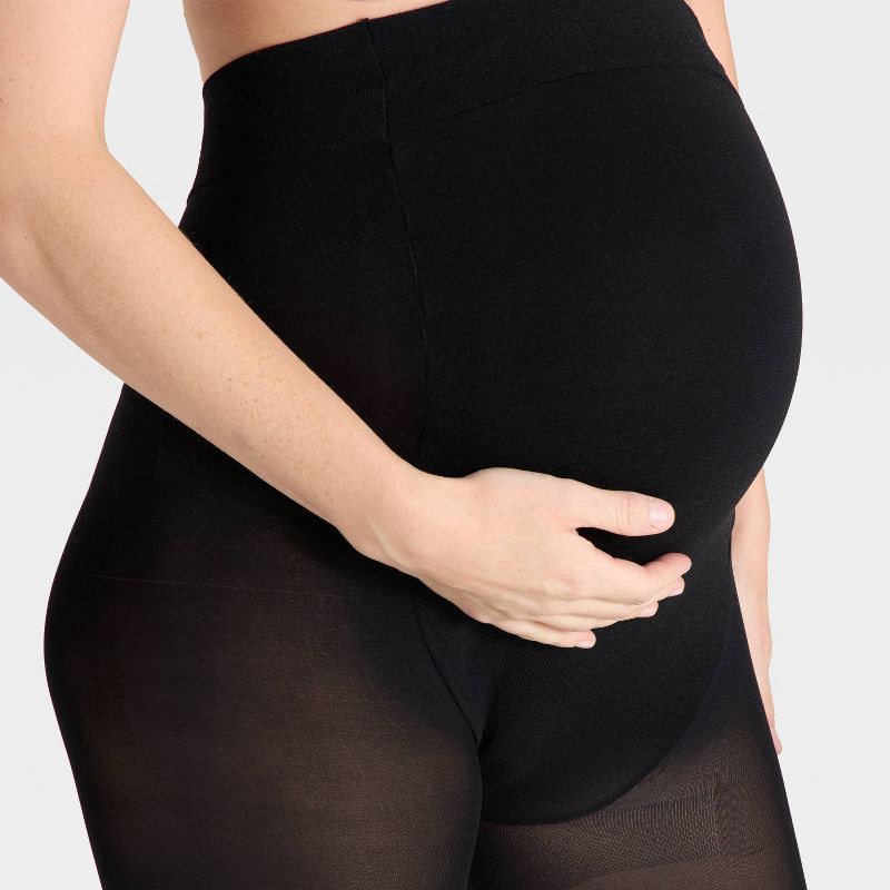slide 3 of 3, Opaque Maternity Tights - Isabel Maternity by Ingrid & Isabel™ Black S/M, 1 ct
