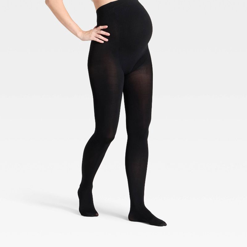 slide 1 of 3, Opaque Maternity Tights - Isabel Maternity by Ingrid & Isabel™ Black S/M, 1 ct