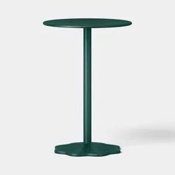 Steel Round Pedestal Accent Patio End Table Green - Room Essentials™