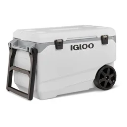 Igloo Latitude 137 Cans 90 Quart Rolling Cooler - White: Polyethylene, Tow Handle