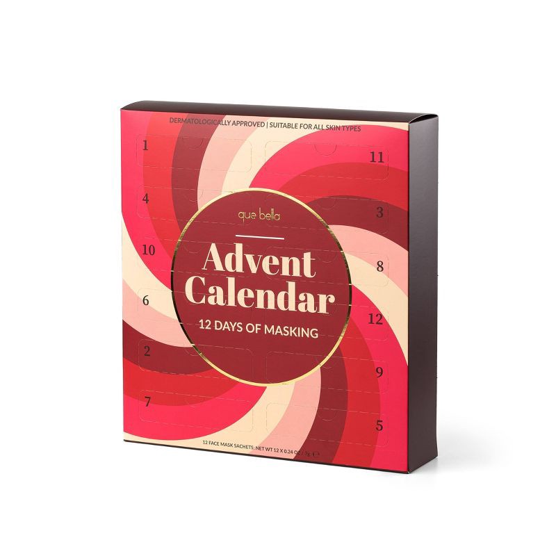 slide 5 of 7, Que Bella Advent Calendar 12 days of Masking Gift Set - 12ct/2.88 fl oz, 12 ct, 2.88 fl oz