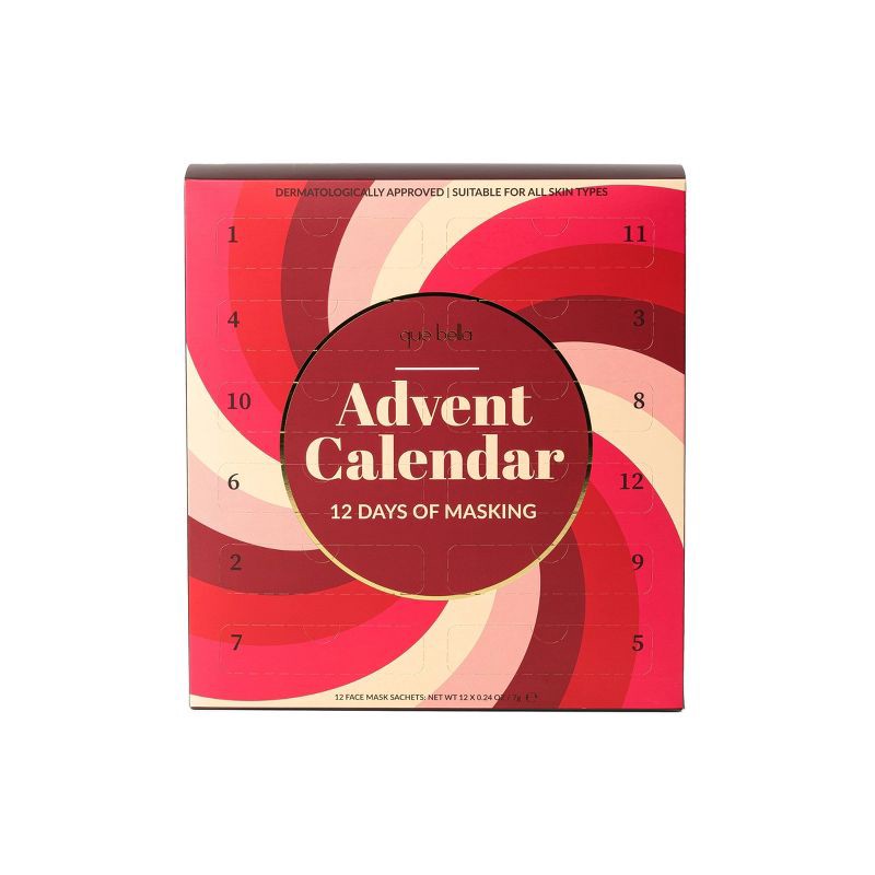 slide 1 of 7, Que Bella Advent Calendar 12 days of Masking Gift Set - 12ct/2.88 fl oz, 12 ct, 2.88 fl oz