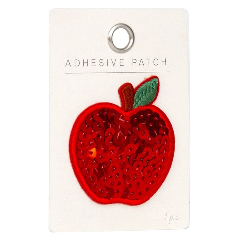 slide 5 of 5, Horizon Group Sequin Apple Adhesive Patch, 1 ct