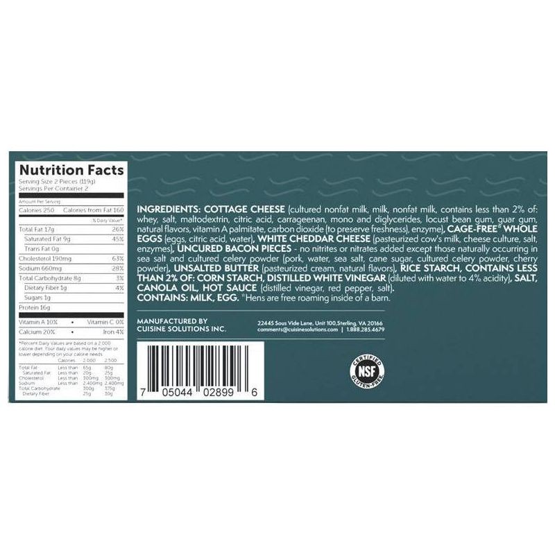 slide 2 of 5, Cuisine Solutions Signature Sous Vide Whole Egg and Uncured Bacon Egg Bites - 8.4oz/2ct, 8.4 oz, 2 ct