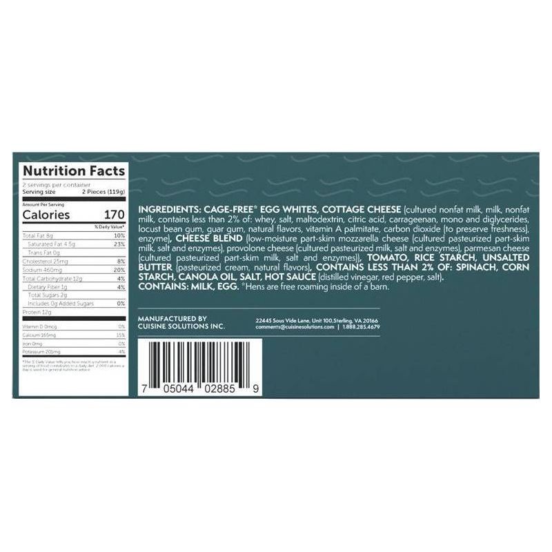 slide 2 of 4, Cuisine Solutions Signature Sous Vide Egg White and Spinach Egg Bites - 8.4oz/2ct, 8.4 oz, 2 ct
