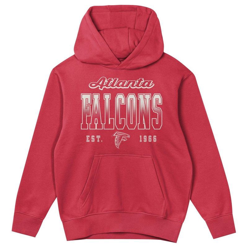slide 3 of 3, NFL Atlanta Falcons Girls' Washed Fleece Hooded Sweatshirt - L, 1 ct