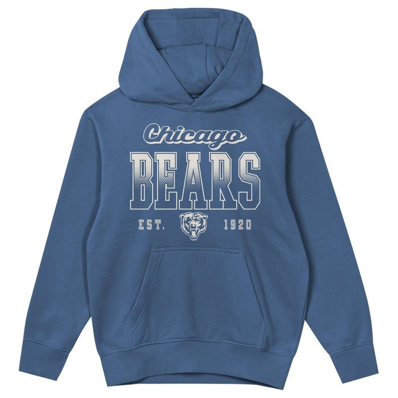 slide 2 of 2, NFL Chicago Bears Girls' Washed Fleece Hooded Sweatshirt - M, 1 ct