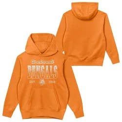 NFL Cincinnati Bengals Girls' Washed Fleece Hooded Sweatshirt - S