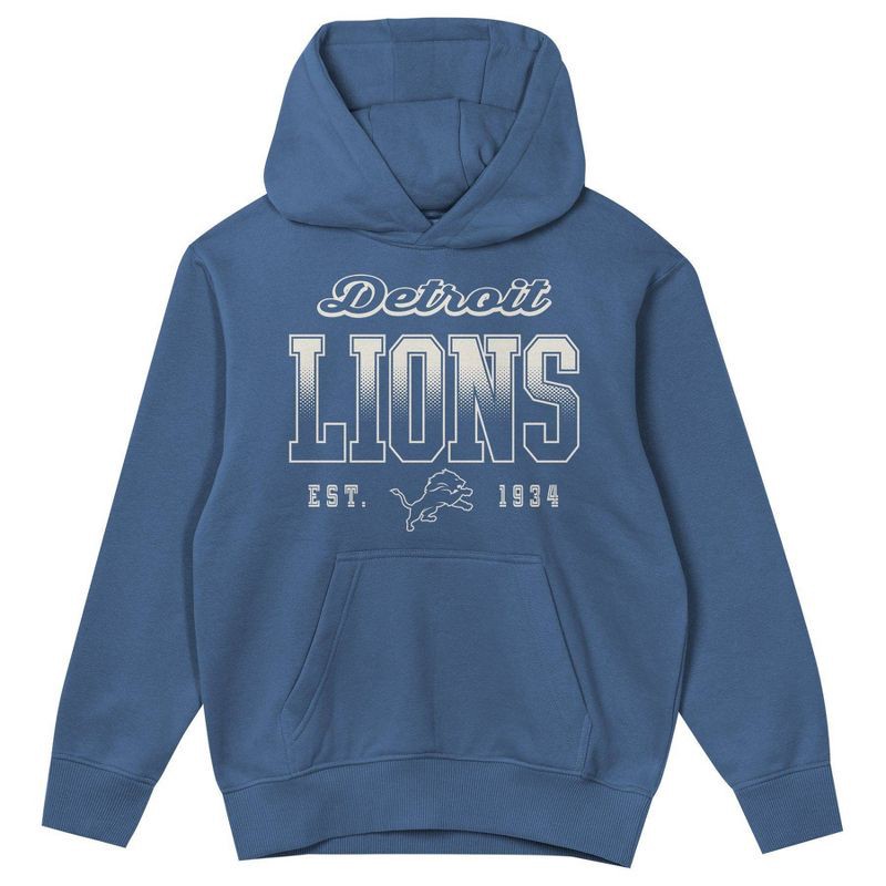 slide 2 of 3, NFL Detroit Lions Girls' Washed Fleece Hooded Sweatshirt - S, 1 ct