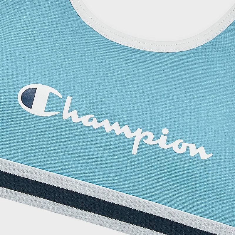 slide 3 of 3, Champion Girls' Iconic Essentials Bralette - Light Blue L, 1 ct