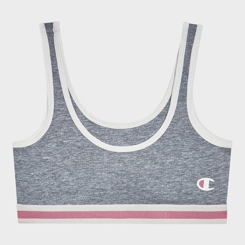 slide 2 of 3, Champion Girls' Iconic Essentials Bralette - Heather Gray L, 1 ct