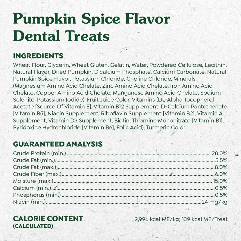 slide 11 of 11, Greenies Pumpkin Spice Flavor Large Dental and Hard Chews Dog Treats - 6oz/4ct, 4 ct; 6 oz