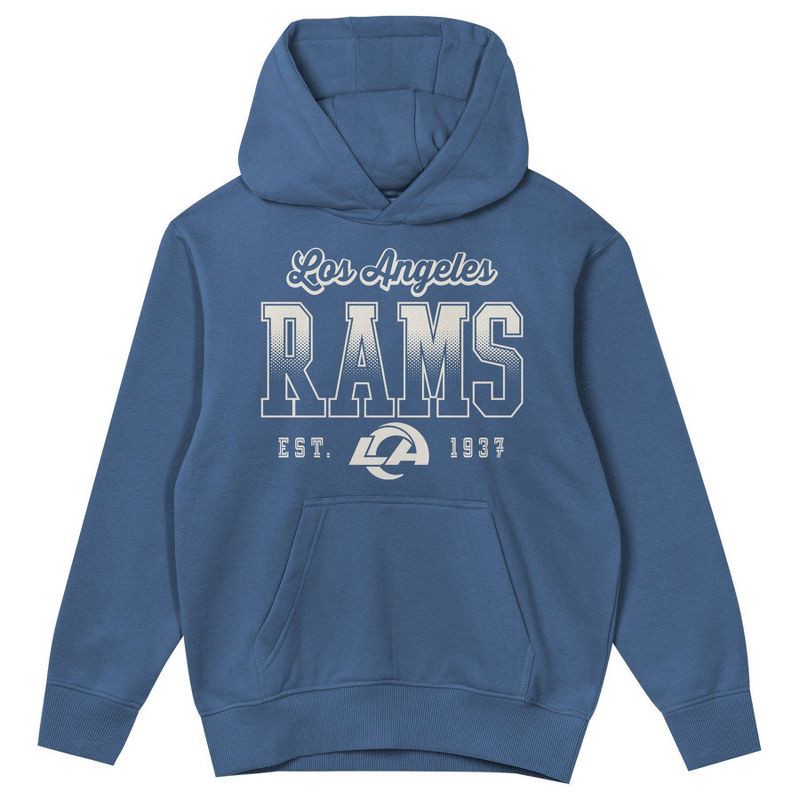 slide 2 of 3, NFL Los Angeles Rams Girls' Washed Fleece Hooded Sweatshirt - XL, 1 ct
