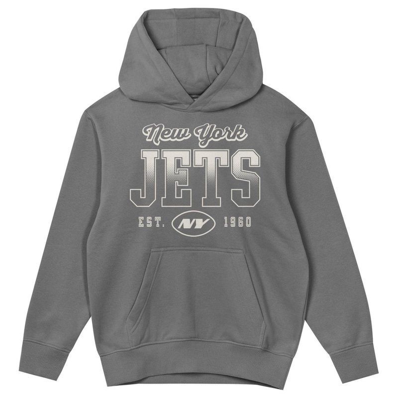 slide 3 of 3, NFL New York Jets Girls' Washed Fleece Hooded Sweatshirt - S, 1 ct