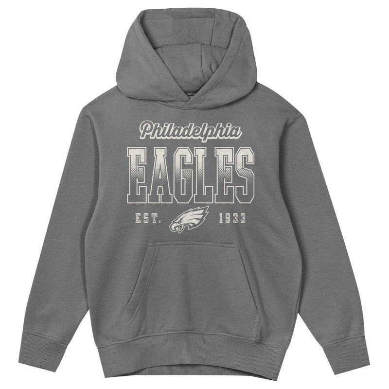 slide 2 of 3, NFL Philadelphia Eagles Girls' Washed Fleece Hooded Sweatshirt - XS, 1 ct