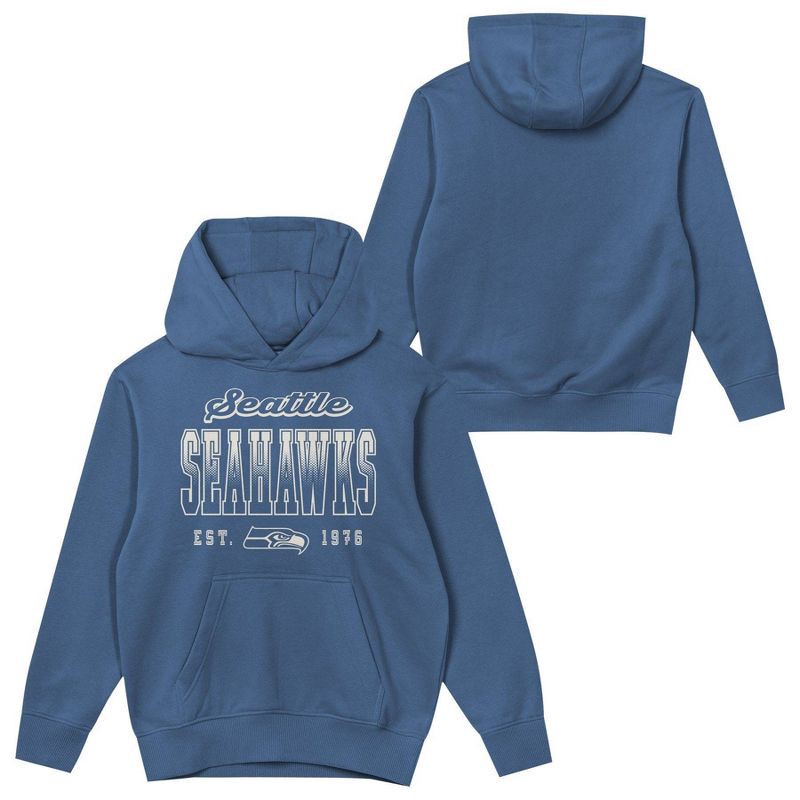 slide 1 of 3, NFL Seattle Seahawks Girls' Washed Fleece Hooded Sweatshirt - XL, 1 ct