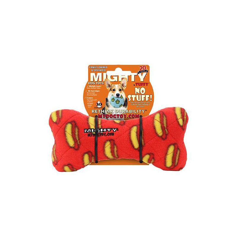 slide 2 of 3, Mighty No Stuff Bone Dog Interactive Plush Toy - Red, 1 ct