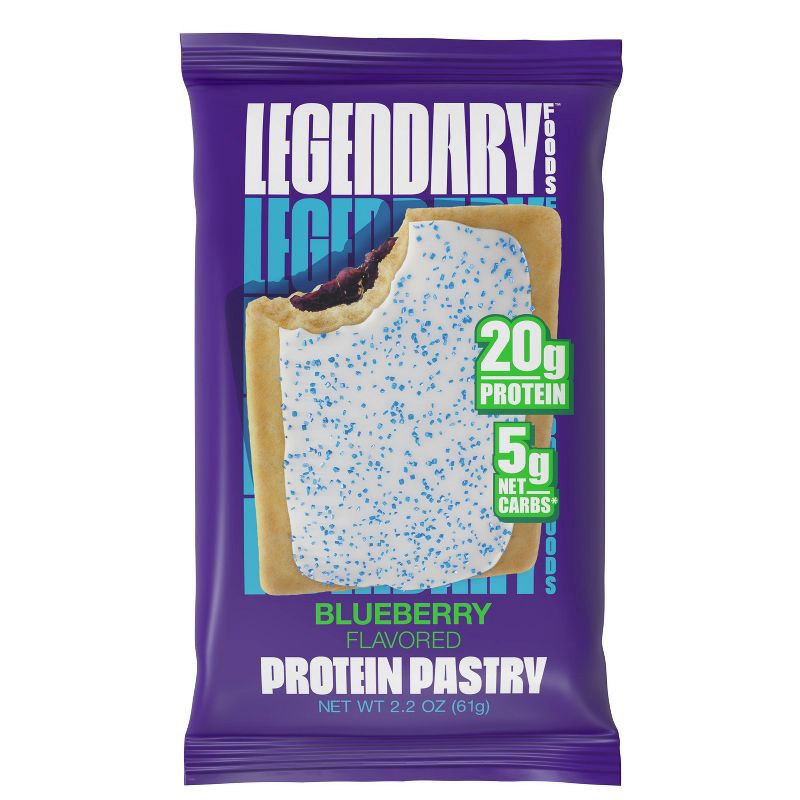 slide 1 of 6, Legendary Foods Gluten Free and Keto Friendly Protein Pastry - Blueberry - 2.2oz, 2.2 oz