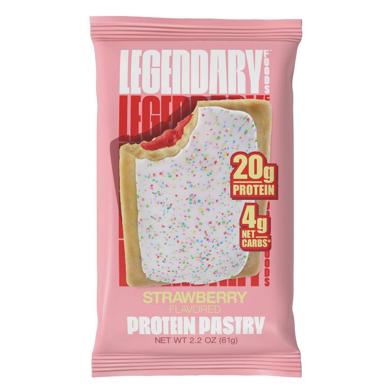 slide 1 of 10, Legendary Foods Gluten Free and Keto Friendly Protein Pastry - Strawberry - 2.2oz, 2.2 oz
