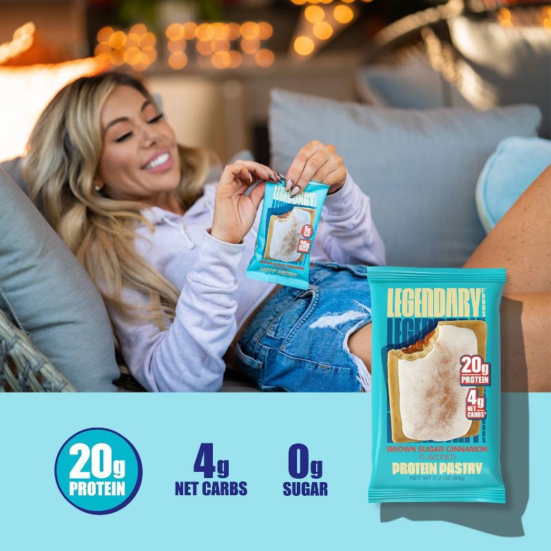 slide 4 of 6, Legendary Foods Gluten Free and Keto Friendly Protein Pastry - Brown Sugar Cinnamon - 2.2oz, 2.2 oz