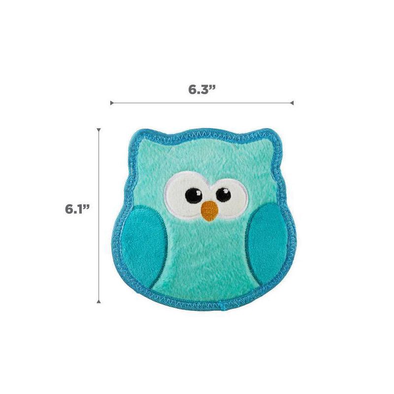 slide 3 of 7, Outward Hound Tough Skinz Owl Dog Animal Toy - Blue, 1 ct