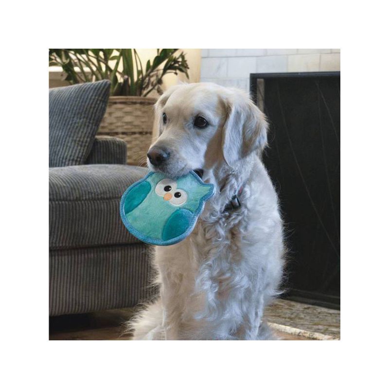 slide 7 of 7, Outward Hound Tough Skinz Owl Dog Animal Toy - Blue, 1 ct