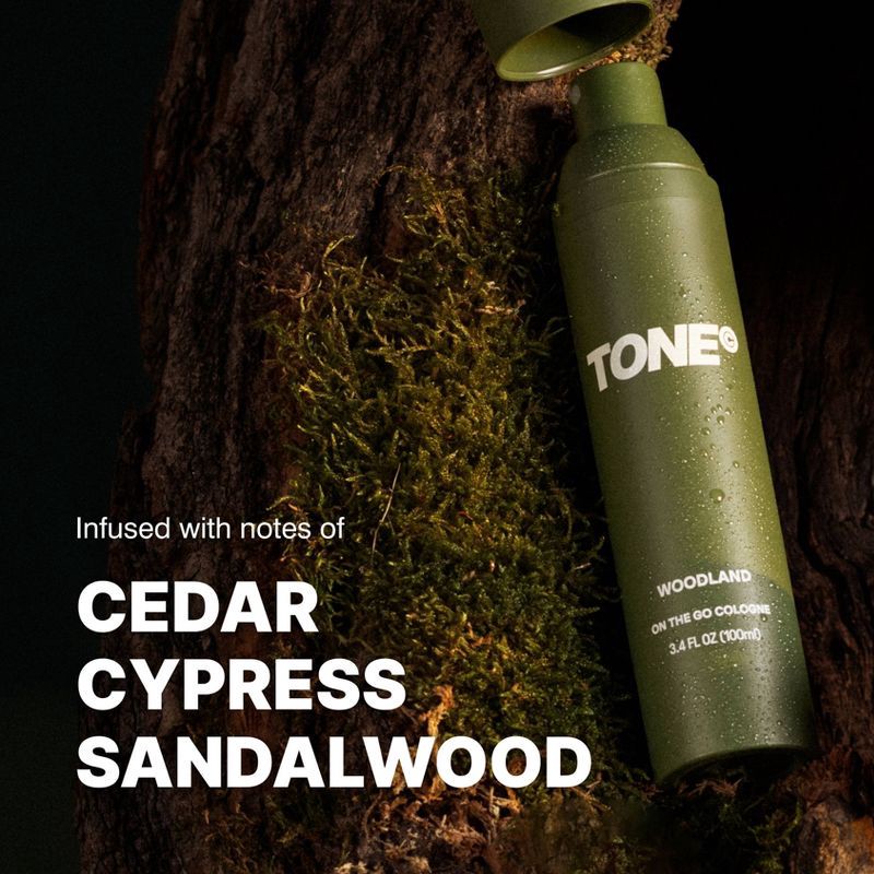 slide 3 of 8, TONE by AMP On-The-Go Cologne & Body Mist - Woodland - 100ml, 100 ml